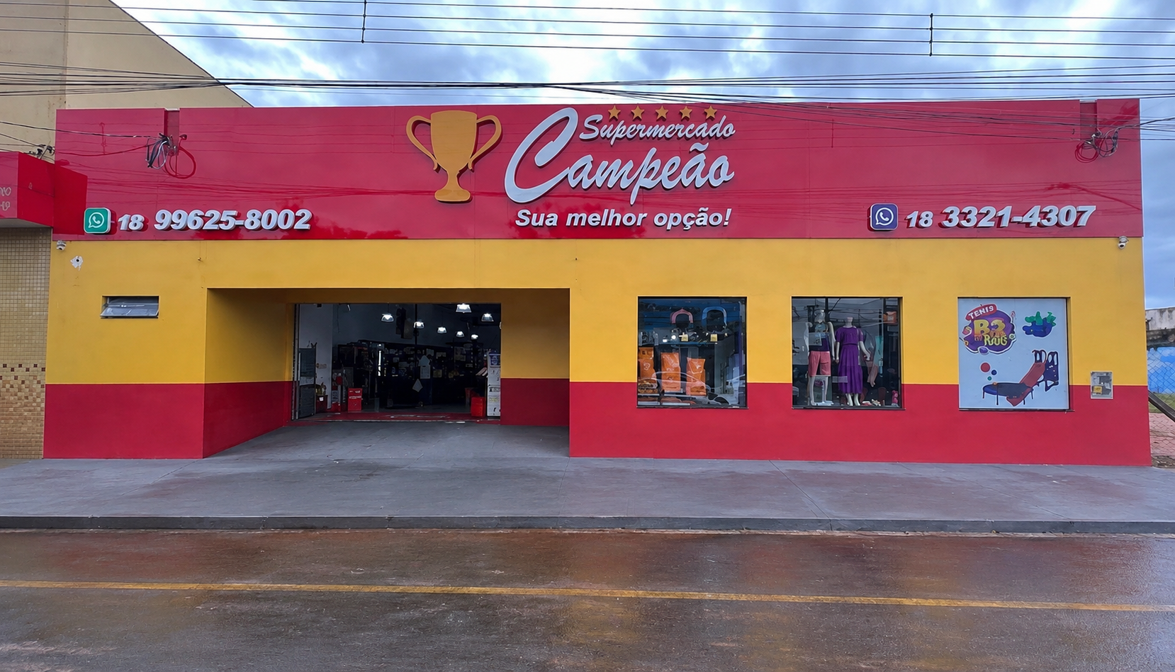 Fachada do Supermercado Campeão em Assis - SP